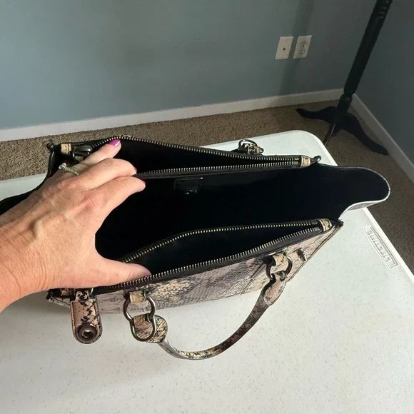 Coach Snake Print Satchel - Three Compartments EUC - Picture 11 of 16
